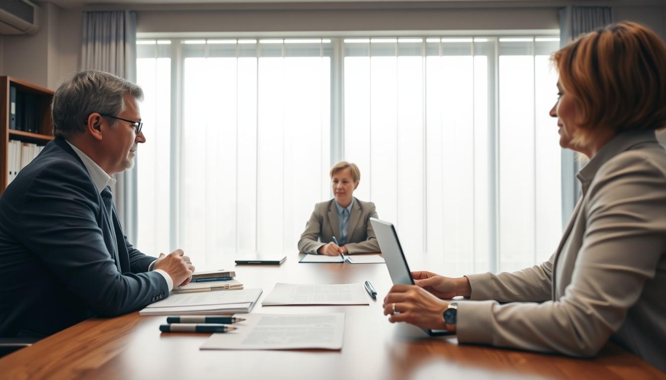Family reviewing legal documents
